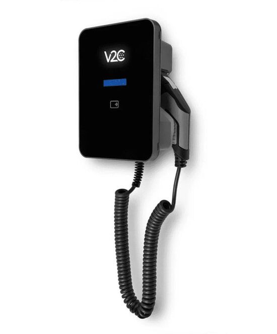 V2C Trydan 22kW PRO – RFID, 4G SIM incl, Display, Type 2 SPRING cable, Black